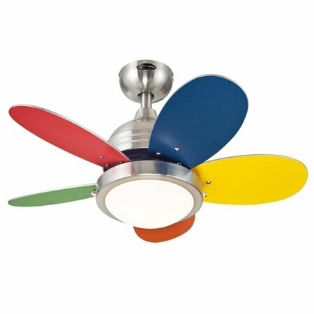 WESTINGHOUSE 30 in. Brushed Nickel Finish Reversible Blades Opal Frosted Glass Multi-Color & White WE625763